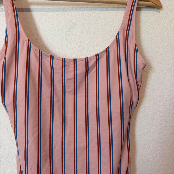Madewell Wisteria Dove Paseo Stripe Second Wave One-Piece Women's Size Small NWT - Picture 3 of 6